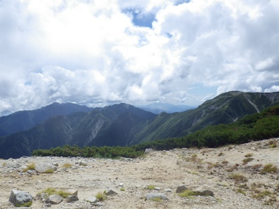 中央アルプスの峰々