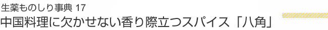 生薬ものしり事典 17 中国料理に欠かせない香り際立つスパイス「八角」