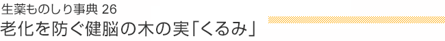 生薬ものしり事典 26 老化を防ぐ健脳の木の実「くるみ」