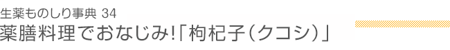 生薬ものしり事典34　枸杞子（クコシ）