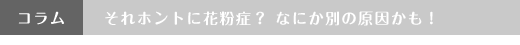 それホントに花粉症？ なにか別の原因かも！