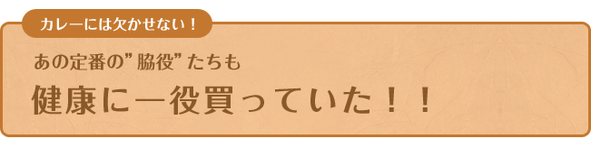 カレーには欠かせない あの定番の”脇役”たちも健康に一役買っていた！！