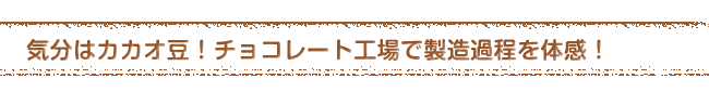 気分はカカオ豆！チョコレート工場で製造過程を体感！