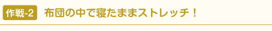 作戦-2 布団の中で寝たままストレッチ！