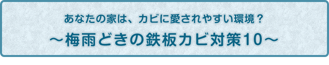 あなたの家は、カビに愛されやすい環境？ 〜梅雨どきの鉄板カビ対策10 〜