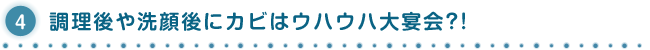 4.調理後や洗顔後にカビはウハウハ大宴会?!