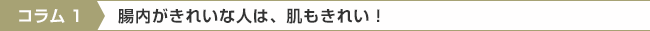 コラム1 腸内がきれいな人は、肌もきれい！