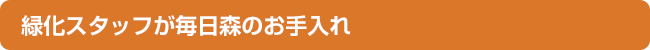 緑化スタッフが毎日森のお手入れ