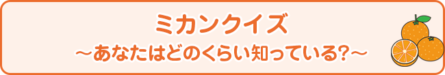 ミカンクイズ 〜あなたはどのくらい知っている？〜