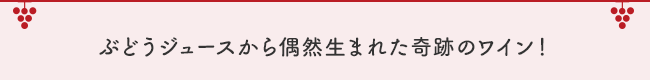 ぶどうジュースから偶然生まれた奇跡のワイン！