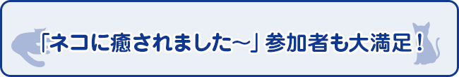 「ネコに癒されました?」参加者も大満足！