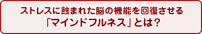 ストレスに蝕まれた脳の機能を回復させる「マインドフルネス」とは？