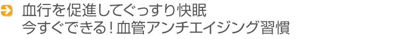 血行を促進してぐっすり快眠 今すぐできる！血管アンチエイジング習慣