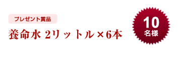 プレゼント賞品 養命水 2リットル×6本 10名様