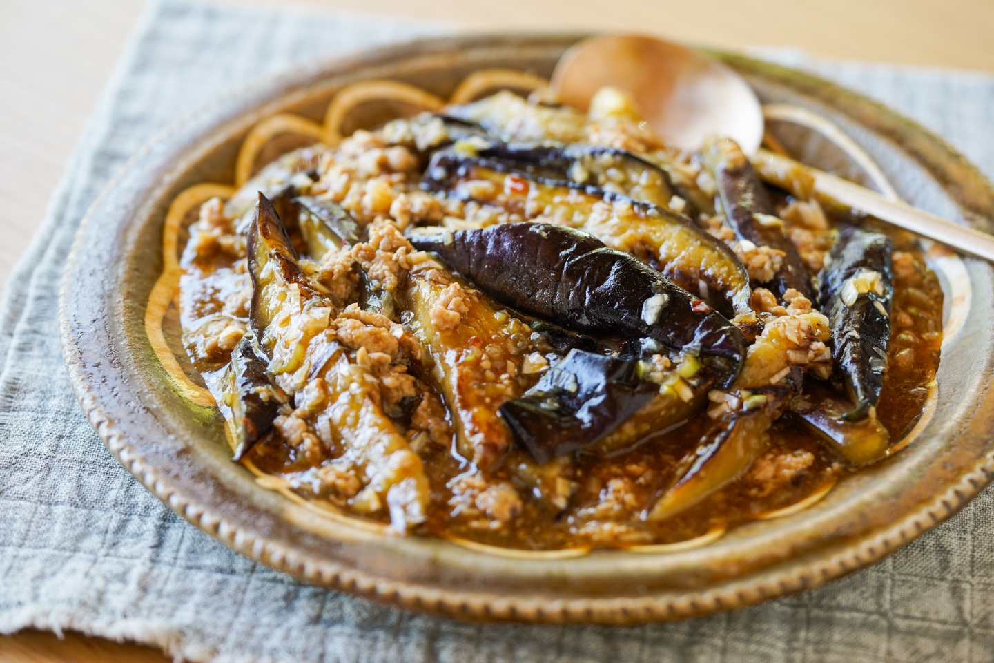 鶏ひき肉のあっさり麻婆茄子