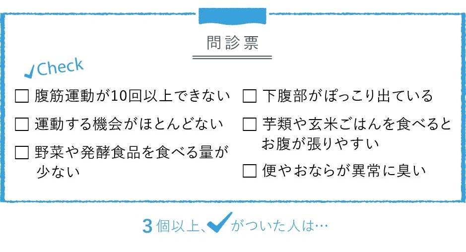 弛緩性便秘タイプのチェックリスト