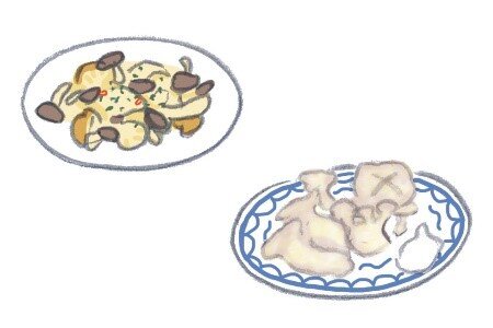 きのこの炒めものの絵