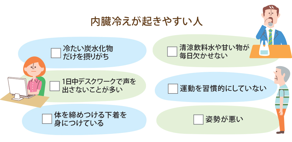 内臓冷えが起きやすい人のチェックリスト