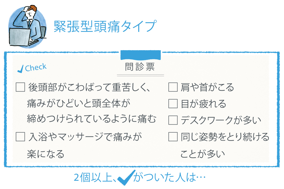 緊張型頭痛タイプの症状チェックリスト