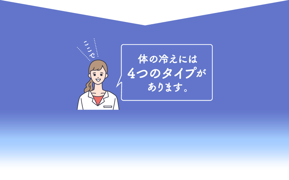 体の冷えには4つのタイプがあります。