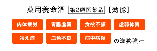 薬用養命酒（第2類医薬品）[効能]肉体疲労、胃腸虚弱、食欲不振、虚弱体質、冷え性、血色不良、病中病後の滋養強壮