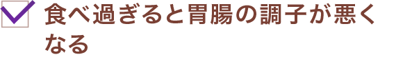 食べ過ぎると胃腸の調子が悪くなる