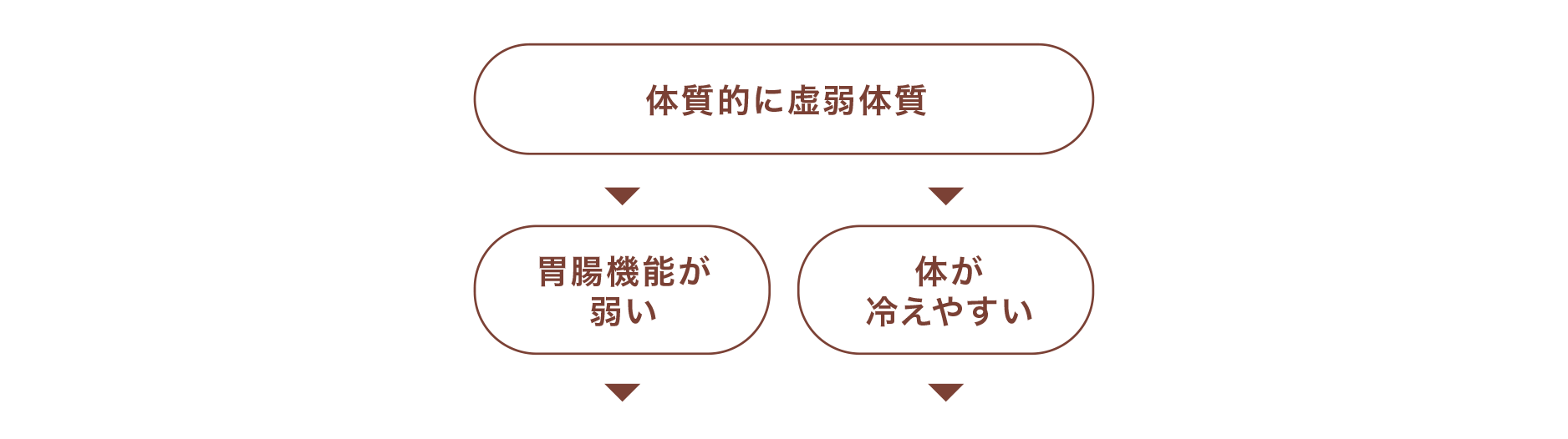 体質的に虚弱体質⇒胃腸機能が弱い・体が冷えやすい⇒