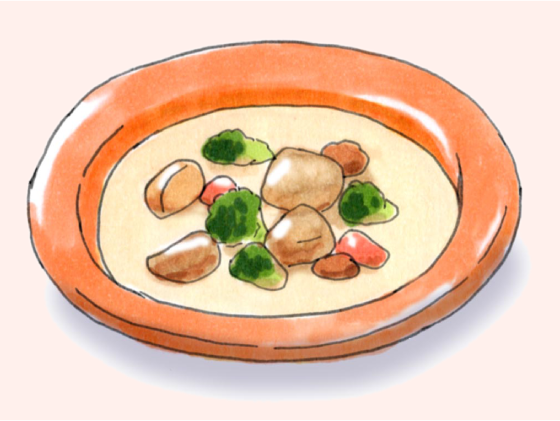 山いもと牛肉の豆乳シチュー