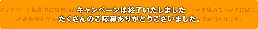 キャンペーン期間中に対象商品をご購入いただき、ご希望コースの必要ポイント分を集めてハガキに貼り、必要事項を記入のうえご応募いただくと、抽選で300名様にキレイ生活グッズが当たります。