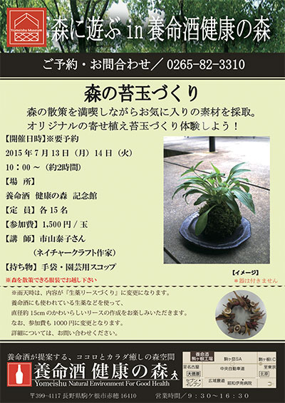 森の苔玉づくり画像