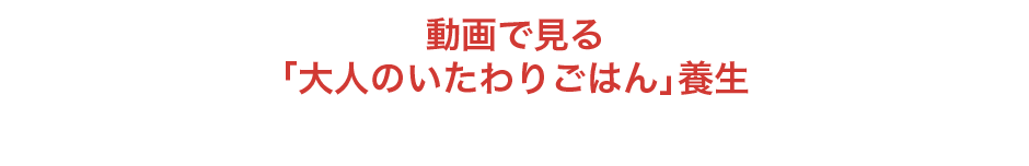 動画で見る「大人のいたわりごはん」養生