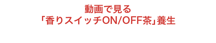 動画で見る「香りスイッチON/OFF茶」養生