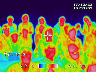 「宗論」終了後の観客席サーモグラフィ