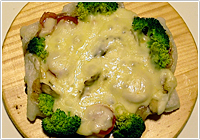 野菜たっぷりお餅ピザ