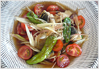 アジとトマトの黒酢マリネ