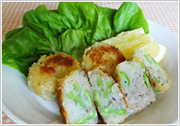 空豆とじゃがいもの焼きコロッケ