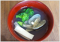 あさりと菜の花の潮汁(うしおじる)