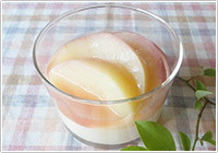 桃と酒粕の豆乳プリン