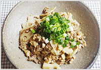 れんこんとくずし豆腐の炒めもの