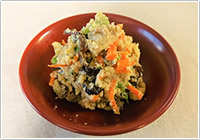 あさりと菜の花入りおからの炒め煮