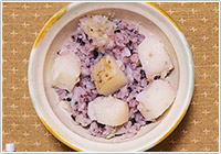 長いもと黒米の炊き込みごはん