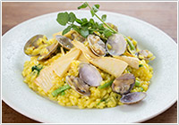 アサリとタケノコのサフランリゾット