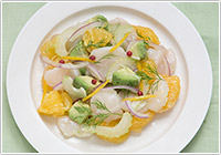 ホタテと甘夏のセビーチェ