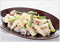 豚肉と長芋の甘酒レモン蒸し