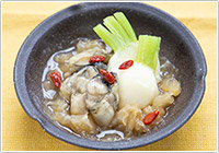 カキとカブの白キクラゲあん