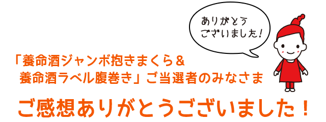 ありがとうございました！「養命酒ジャンボ抱きまくら＆養命酒ラベル腹巻き」ご当選者のみなさま ご感想ありがとうございました！