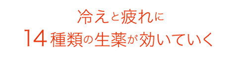 冷えと疲れに14種類の生薬が効いていく