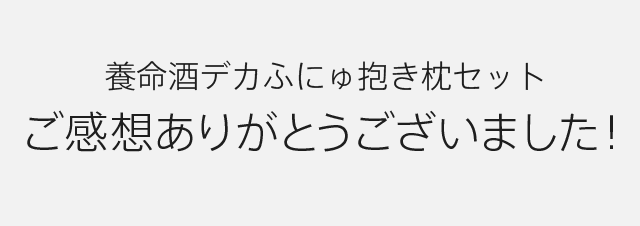 養命酒デカふにゅ抱き枕セット当選者の皆様 ご感想ありがとうございました！