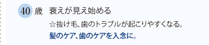 40歳　衰えが見え始める